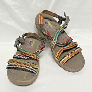 Skechers Womens 10 Reggae Sew Me Boho Woven Strappy Slingback